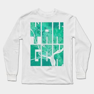 Yangon, Myanmar City Map Typography - Watercolor Long Sleeve T-Shirt